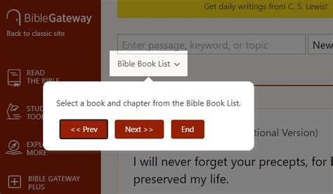 bible gateway website.